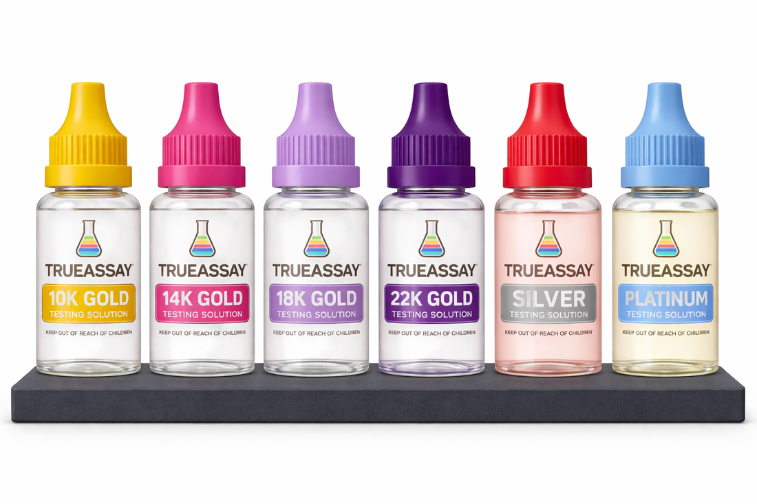 TrueAssay Professional gold, silver and platinum acid testing kit with testing stone