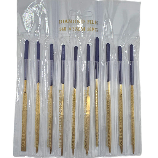 Diamond Needle File Set (10 Pieces) – Titanium-Plated Jewelry Files