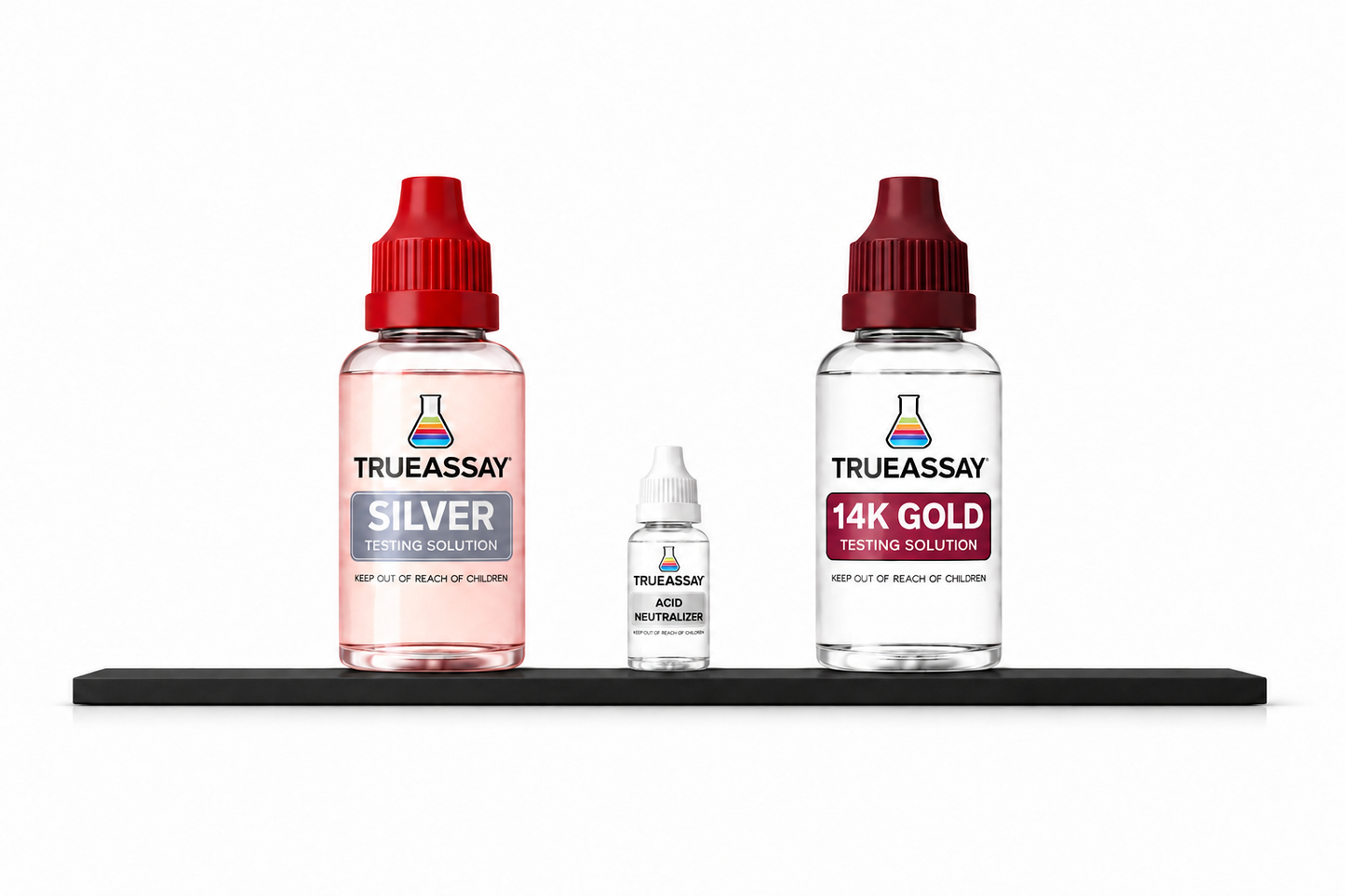 Kit para probar plata y oro de 14 quilates con neutralizador de ácido y piedra de 3x6