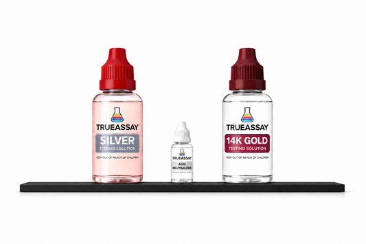Silver & 14K Gold Testing Kit with Acid Neutralizer & 3x6 Stone
