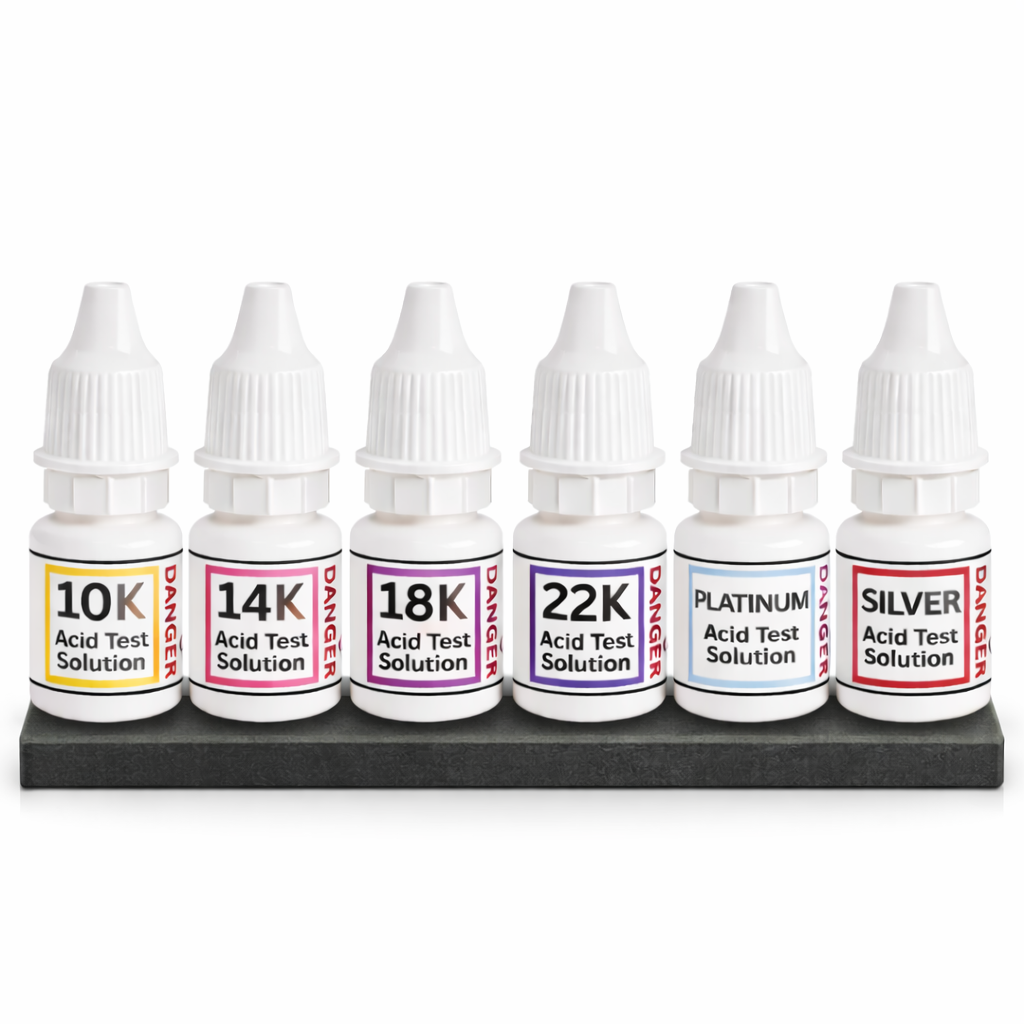 Kit professionnel d'analyse d'Or, d'Argent et de Platine – Jeu de pierres de touche pour 10K/14K/18K/22K